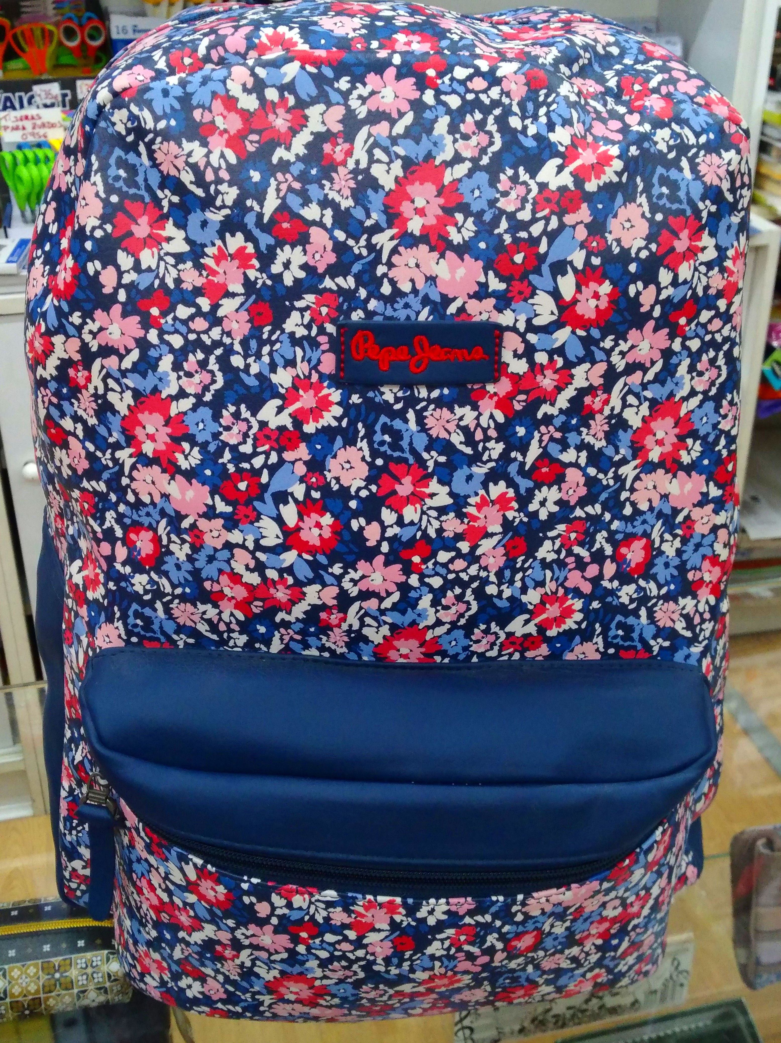 Mochila PEPE JEANS flores azul Mochila PEPE JEANS flores azul