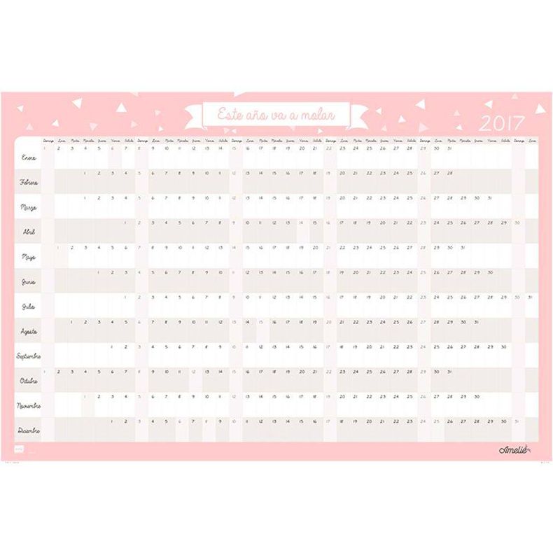 Calendario Poster Planificador 2017 Amelie.Tamaño: 61 x 91,5 cm. Calendario Poster Planificador 2017 Amelie.Tamaño: 61 x 91,5 cm.