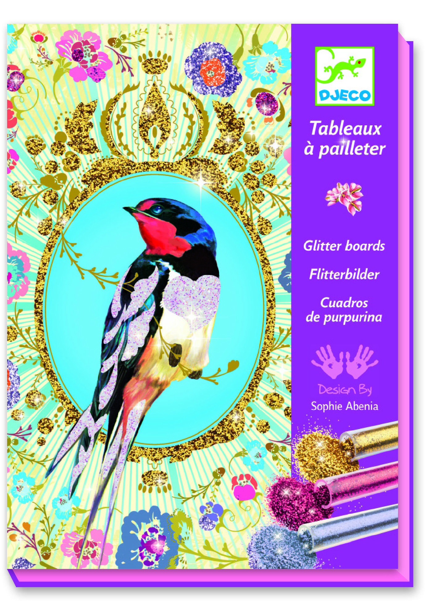 CUADRO DE PURPURINA. PÁJAROS. DJECO CUADRO DE PURPURINA. PÁJAROS. DJECO