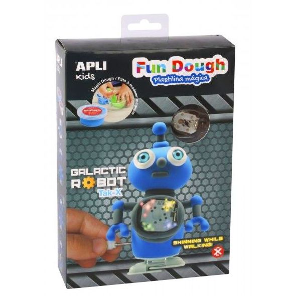 Haz un robot galáctico con pasta Fun Dough. Se Ilumina y Anda Apli 14492