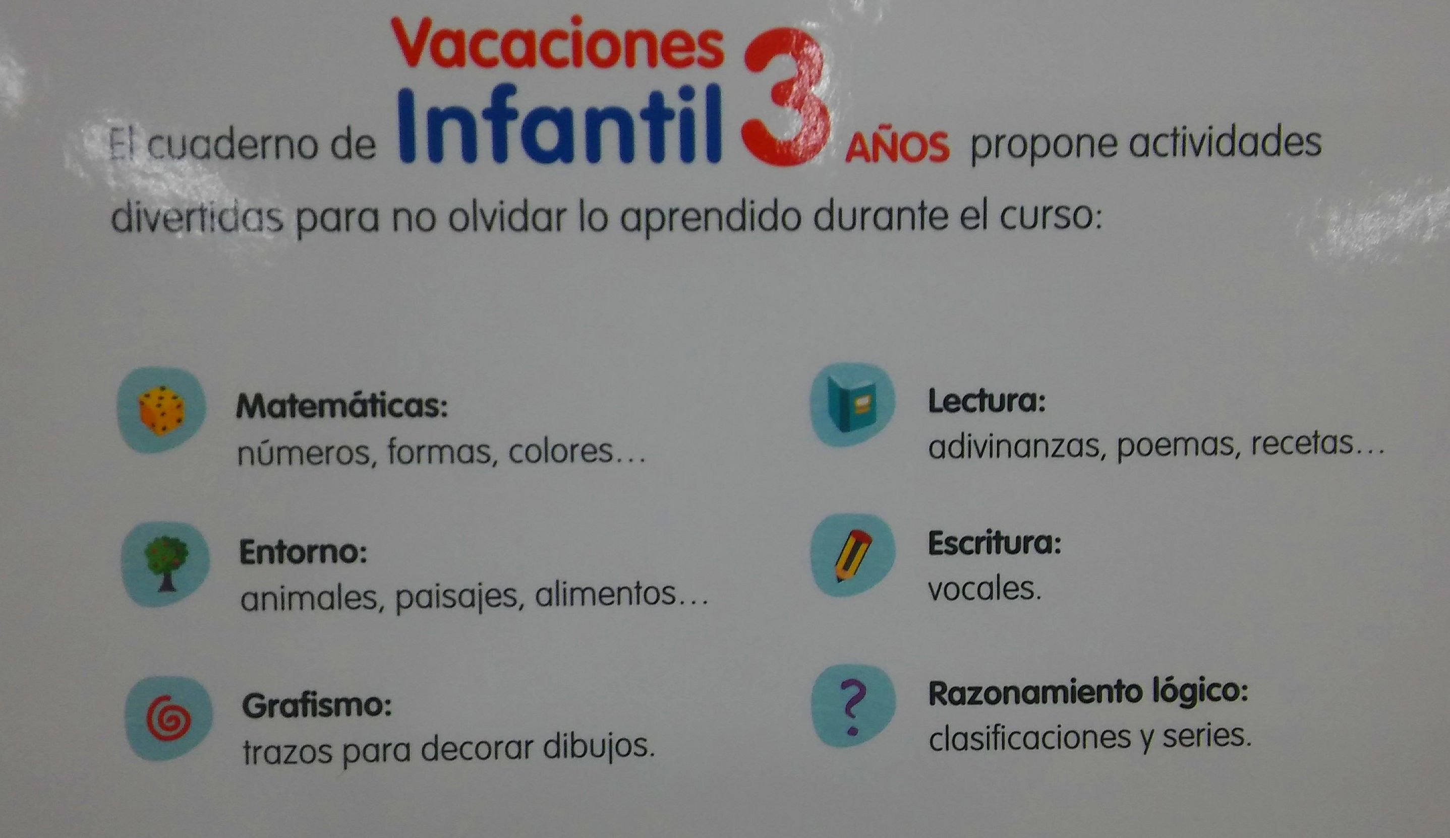 VACACIONES INFANTIL 3 AÑOS. SANTILLANA VACACIONES INFANTIL 3 AÑOS. SANTILLANA