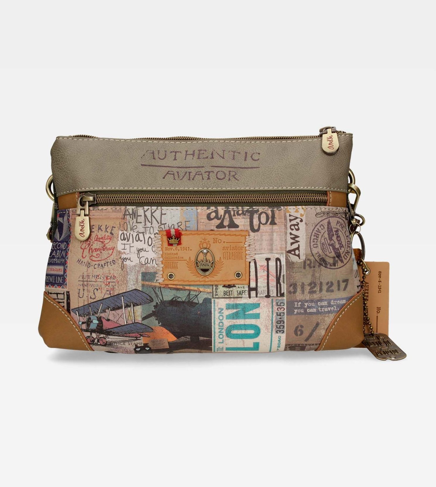 Bolso bandolera doble Anneke Aviator. 26x5x19 cm Bolso bandolera doble Anneke Aviator. 26x5x19 cm
