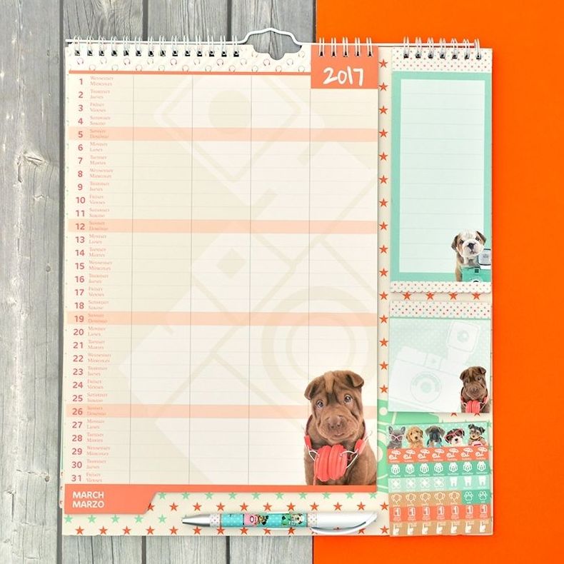 Calendario Planificador Familiar 2016/2017 Studio Pets Dogs Calendario Planificador Familiar 2016/2017 Studio Pets Dogs