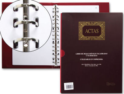 Libros de Actas con hojas móviles oreposicionables. Mikel Rius. Ref. 4102 Libros de Actas con hojas móviles oreposicionables. Mikel Rius. Ref. 4102