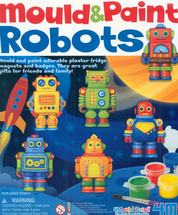 Moldea y pinta imanes robots para nevera Moldea y pinta imanes robots para nevera
