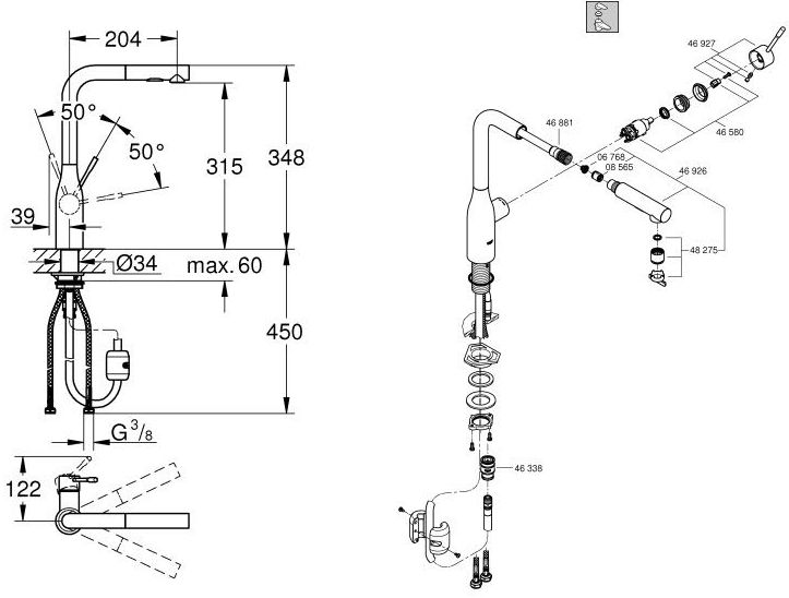 Monomando fregadera CROMO ESSENCE GROHE Monomando fregadera CROMO ESSENCE GROHE