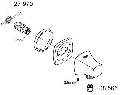 Codo salida GRANDERA GROHE Codo salida GRANDERA GROHE