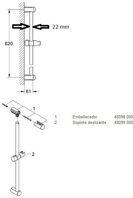 Barra de ducha NEW TEMPESTA GROHE Barra de ducha NEW TEMPESTA GROHE