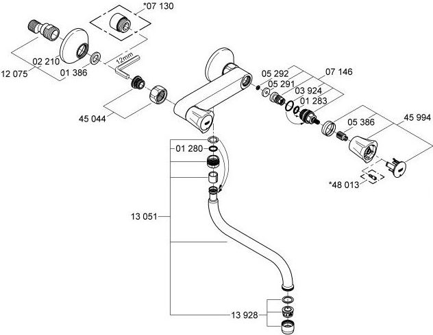Bateria fregadera pared COSTA L GROHE Bateria fregadera pared COSTA L GROHE