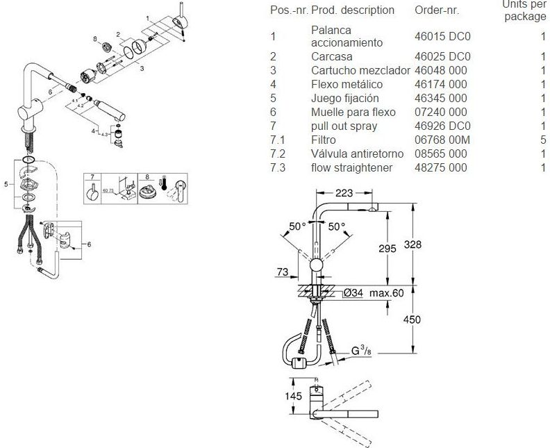 Monomando cocina MINTA GROHE Monomando cocina MINTA GROHE