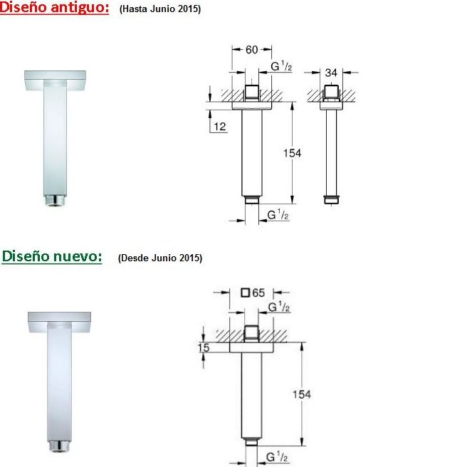 Brazo de techo RAINSHOWER GROHE Brazo de techo RAINSHOWER GROHE