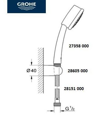 Conjunto soporte de ducha BAU GROHE Conjunto soporte de ducha BAU GROHE
