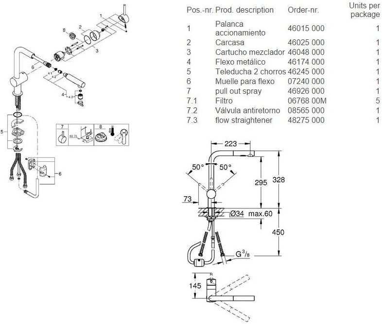 Monomando cocina MINTA GROHE Monomando cocina MINTA GROHE