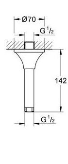 Brazo de techo GRANDERA GROHE Brazo de techo GRANDERA GROHE