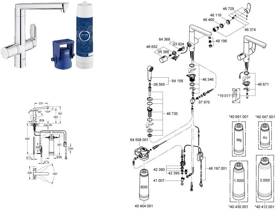 Grifería electrónica BLUE K7 GROHE Grifería electrónica BLUE K7 GROHE