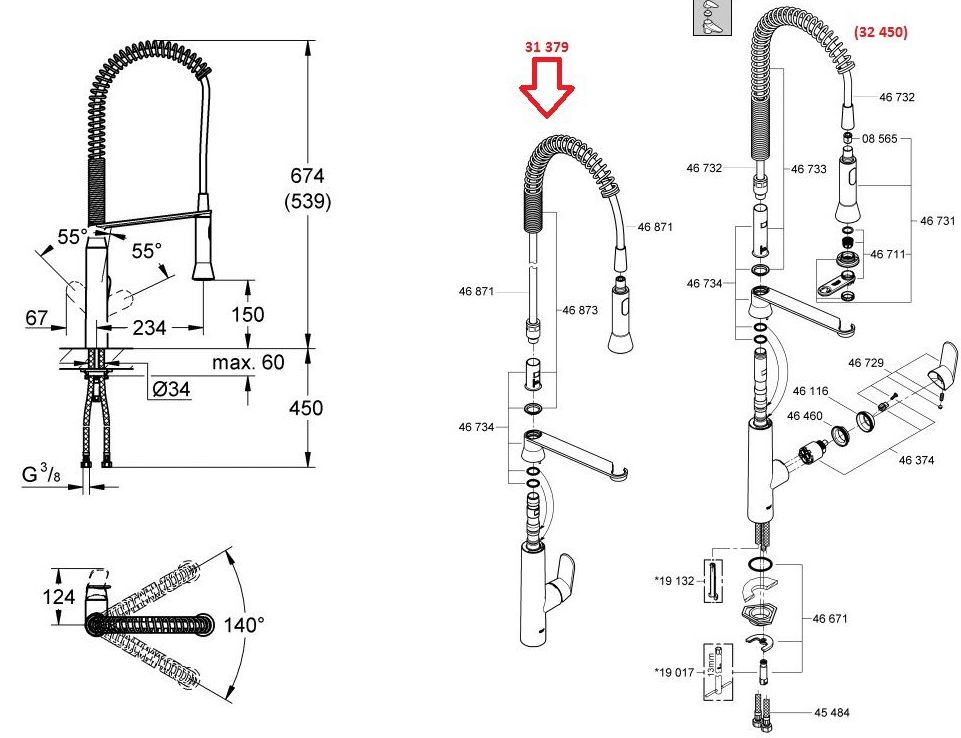 Monomando cocina K7 GROHE Monomando cocina K7 GROHE