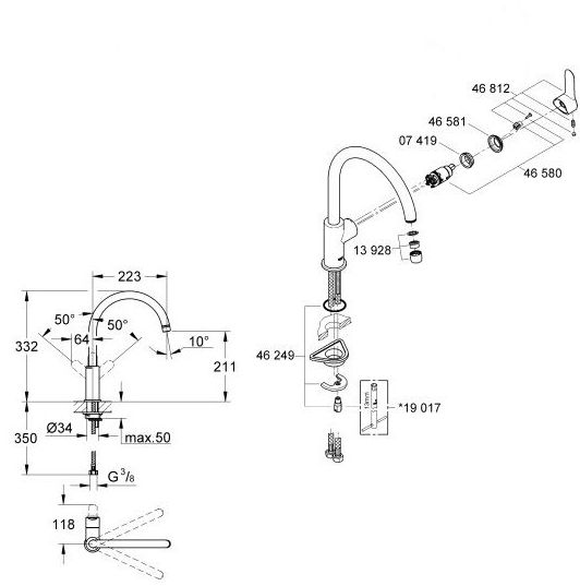 Monomando cocina BAUEDGE GROHE Monomando cocina BAUEDGE GROHE