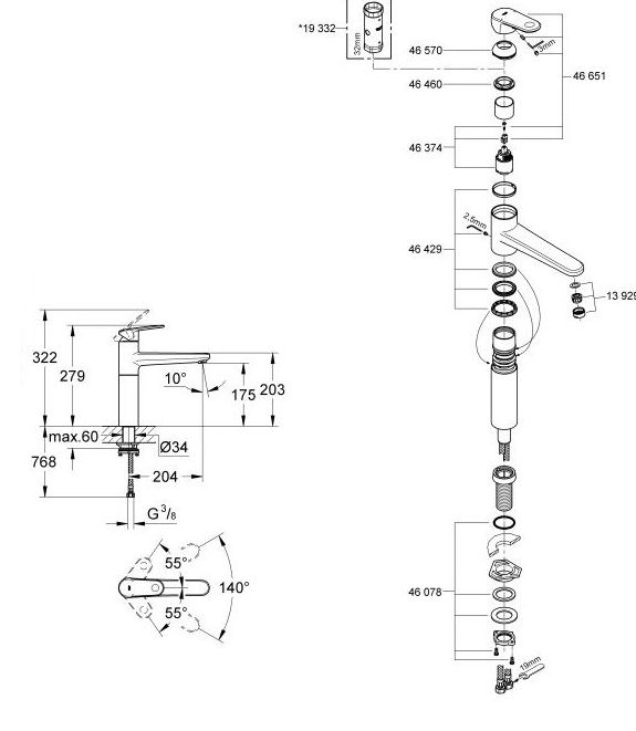 Monomando cocina EUROPLUS GROHE Monomando cocina EUROPLUS GROHE