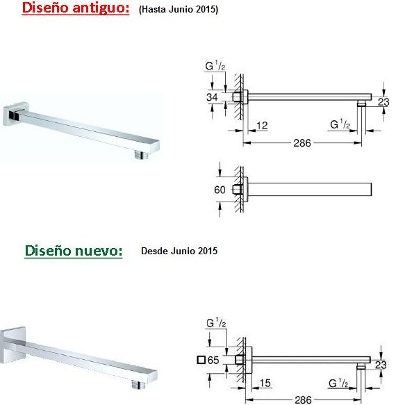 Brazo mural RAINSHOWER GROHE Brazo mural RAINSHOWER GROHE