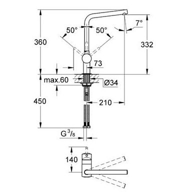 Monomando cocina MINTA GROHE Monomando cocina MINTA GROHE