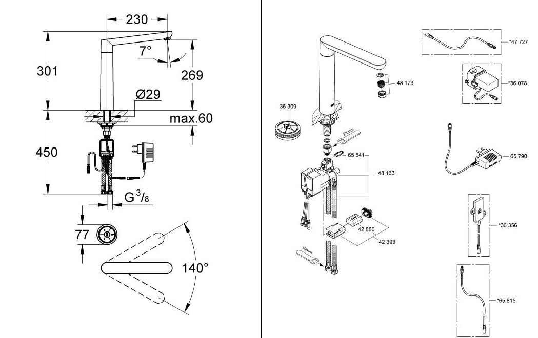 Grifería electrónica K7 GROHE Grifería electrónica K7 GROHE