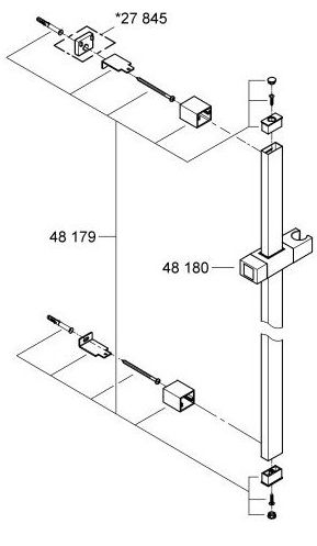 Conjunto de ducha con barra EURO CUBE GROHE Conjunto de ducha con barra EURO CUBE GROHE