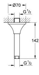 Brazo de techo GRANDERA GROHE Brazo de techo GRANDERA GROHE