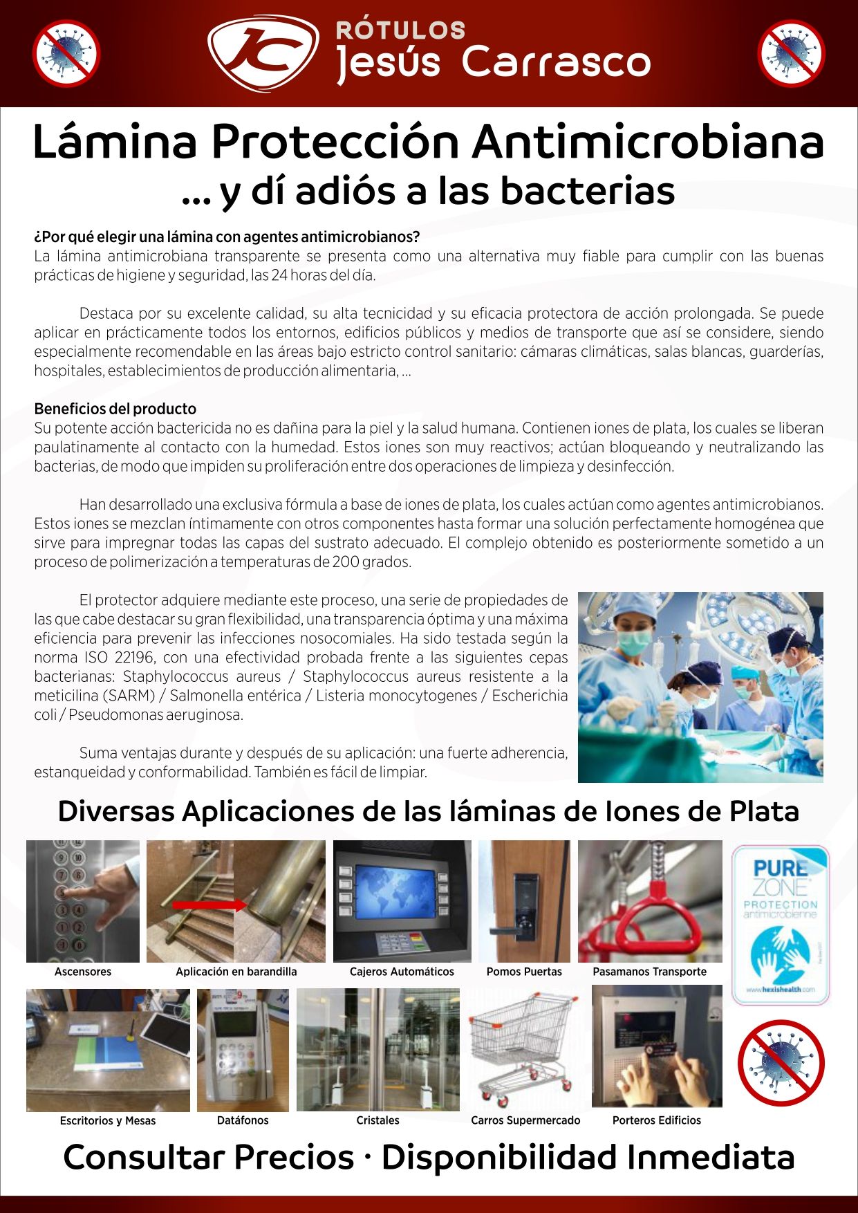 Lámina protección antimicrobiana: Catálogo de Jesús Carrasco e Hijo Lámina protección antimicrobiana: Catálogo de Jesús Carrasco e Hijo