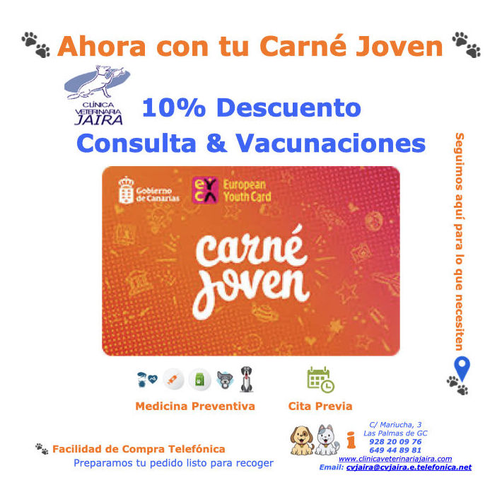 Ahora con tu Carné Joven: 10% Descuento Consulta & Vacunaciones