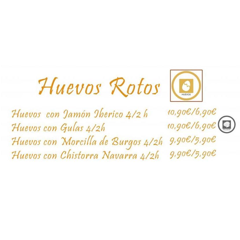 Huevos rotos: Carta de Bar Restaurante Doña Elena Huevos rotos: Carta de Bar Restaurante Doña Elena
