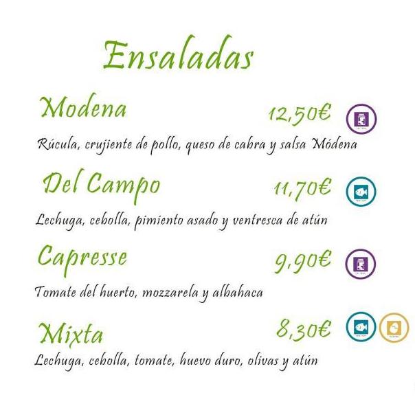 Ensaladas: Carta de Bar Restaurante Doña Elena Ensaladas: Carta de Bar Restaurante Doña Elena