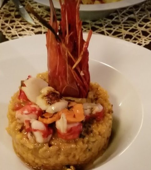 Risotto con carabineros y gambas Risotto con carabineros y gambas
