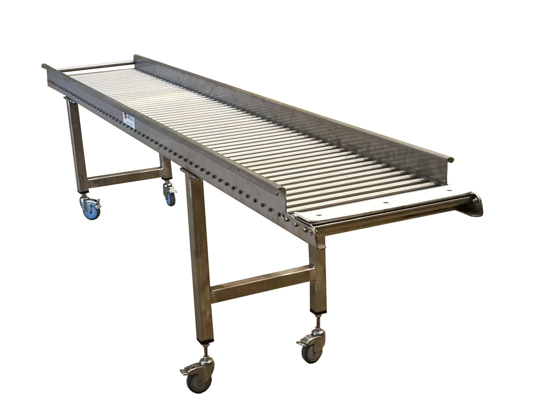 Transportador Rodillos libres Acero Inox 316, altura regulable Transportador Rodillos libres Acero Inox 316, altura regulable