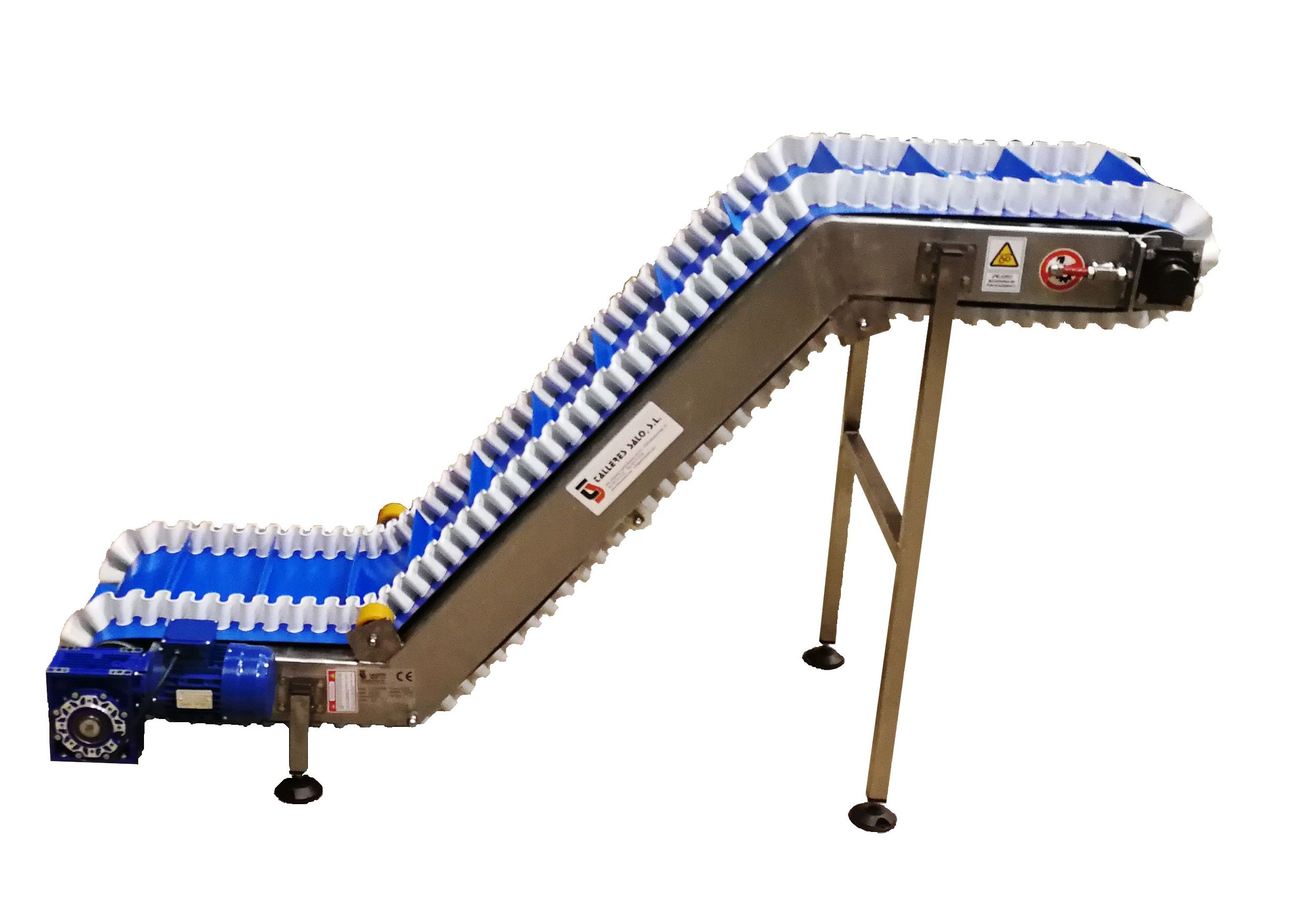 Cinta Transportadora TIPO Z inoxidable banda alimentaria FDA con runner lateral Cinta Transportadora TIPO Z inoxidable banda alimentaria FDA con runner lateral
