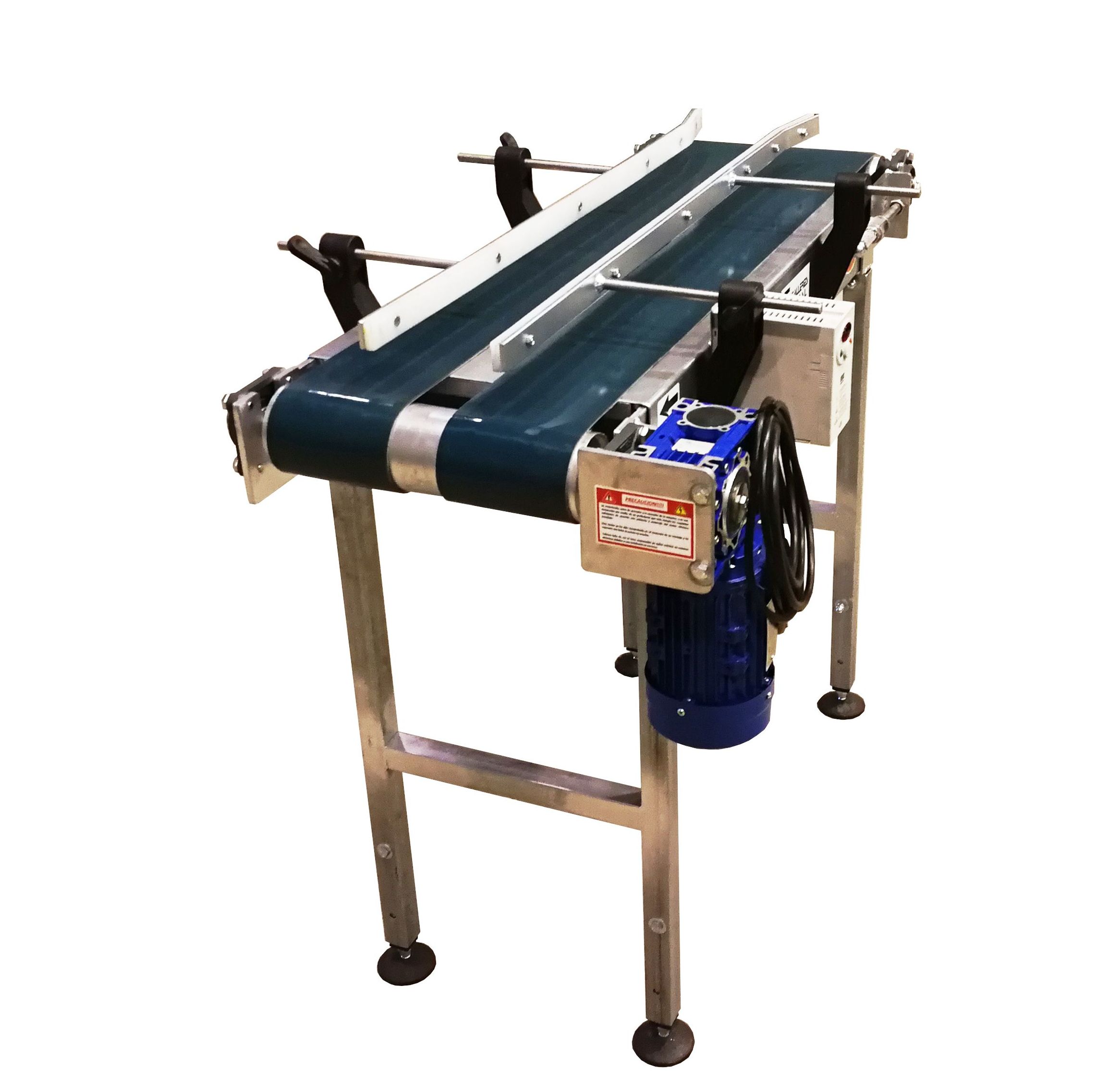 Cinta Transportadora Doble Banda PVC , velocidad variable, laterales regulables. Cinta Transportadora Doble Banda PVC , velocidad variable, laterales regulables.