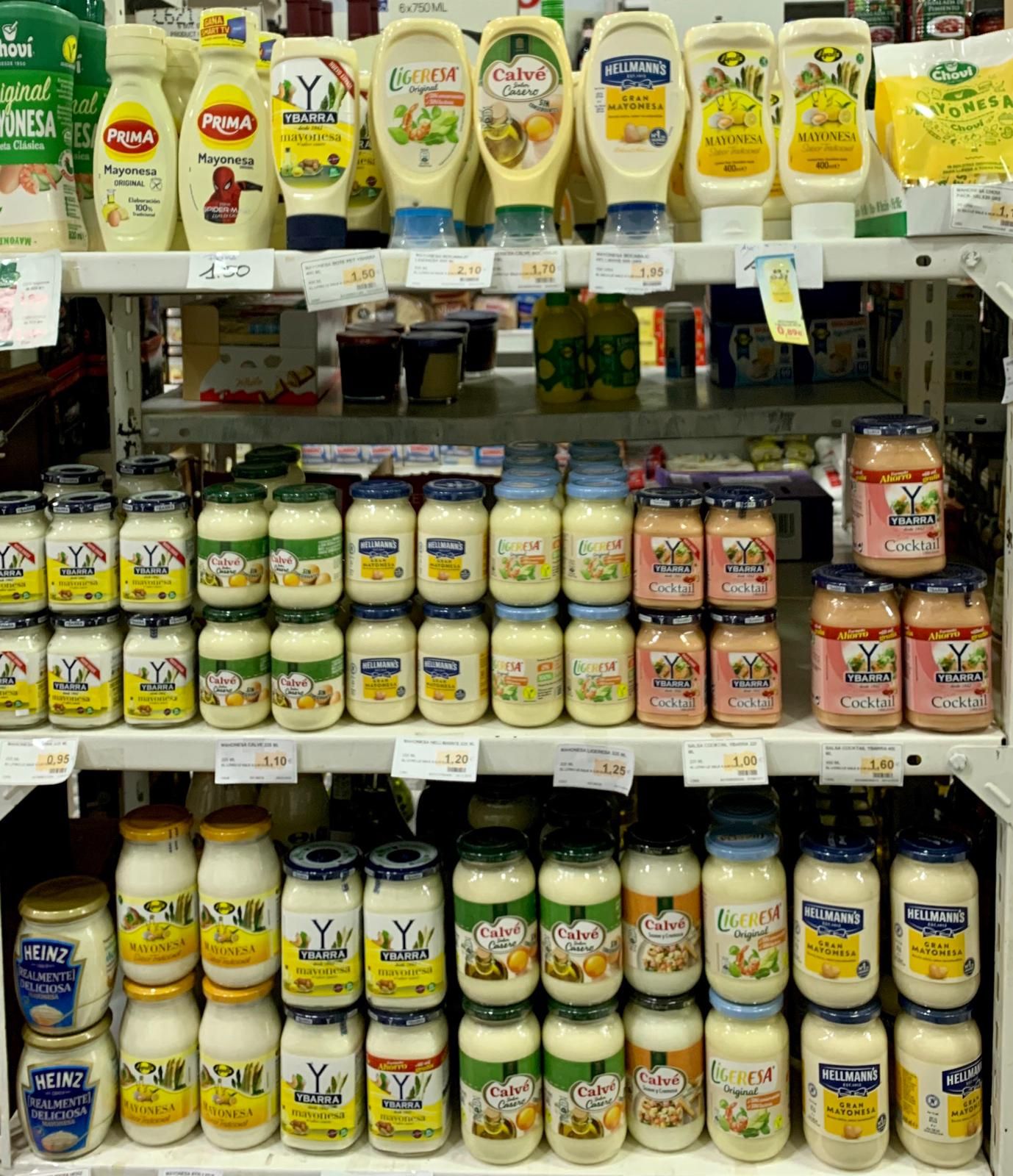Variedad en marcas de mayonesa