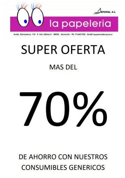 Super oferta más del 70% de ahorro con nuestros consumibles genéricos Super oferta más del 70% de ahorro con nuestros consumibles genéricos
