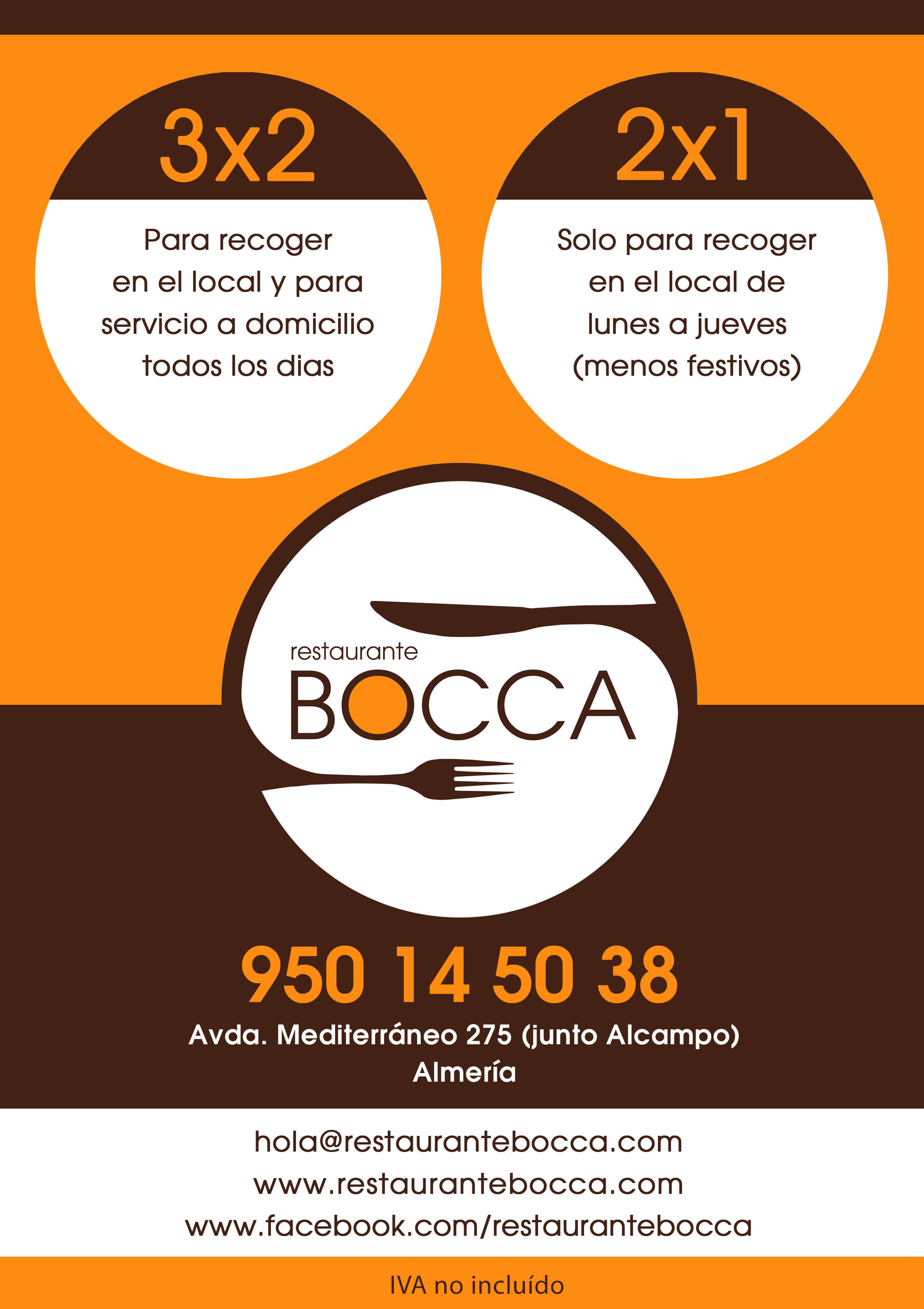 Pizzas a domicilio: Carta de Restaurante Bocca Pizzas a domicilio: Carta de Restaurante Bocca