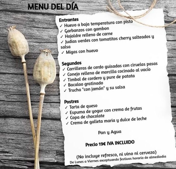 Menú del día : Carta de Restaurante Duque Menú del día : Carta de Restaurante Duque