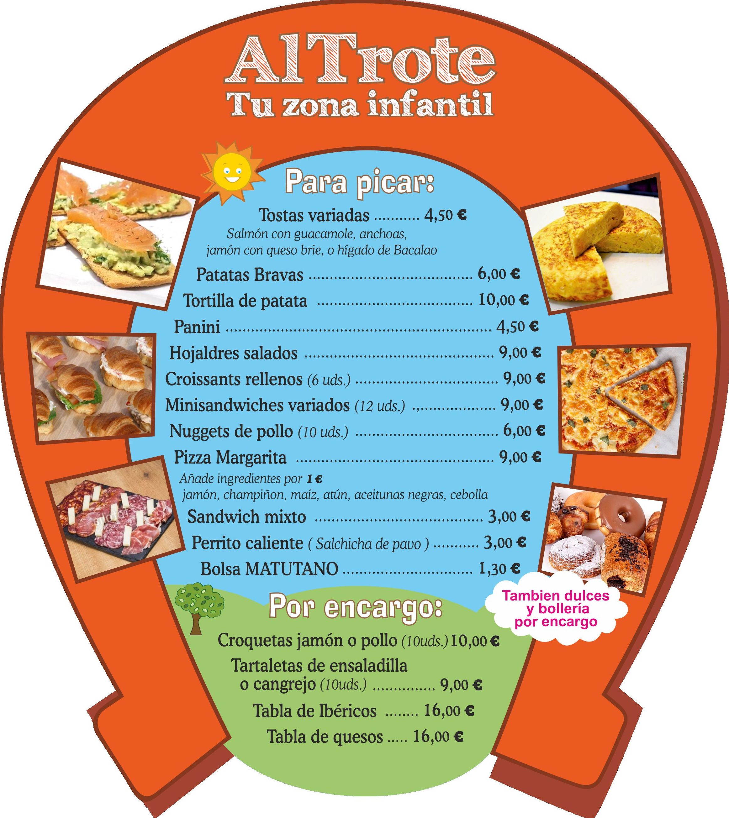 TARIFAS Y PRECIOS: NUESTROS SERVICIOS de AL TROTE ZONA INFANTIL TARIFAS Y PRECIOS: NUESTROS SERVICIOS de AL TROTE ZONA INFANTIL