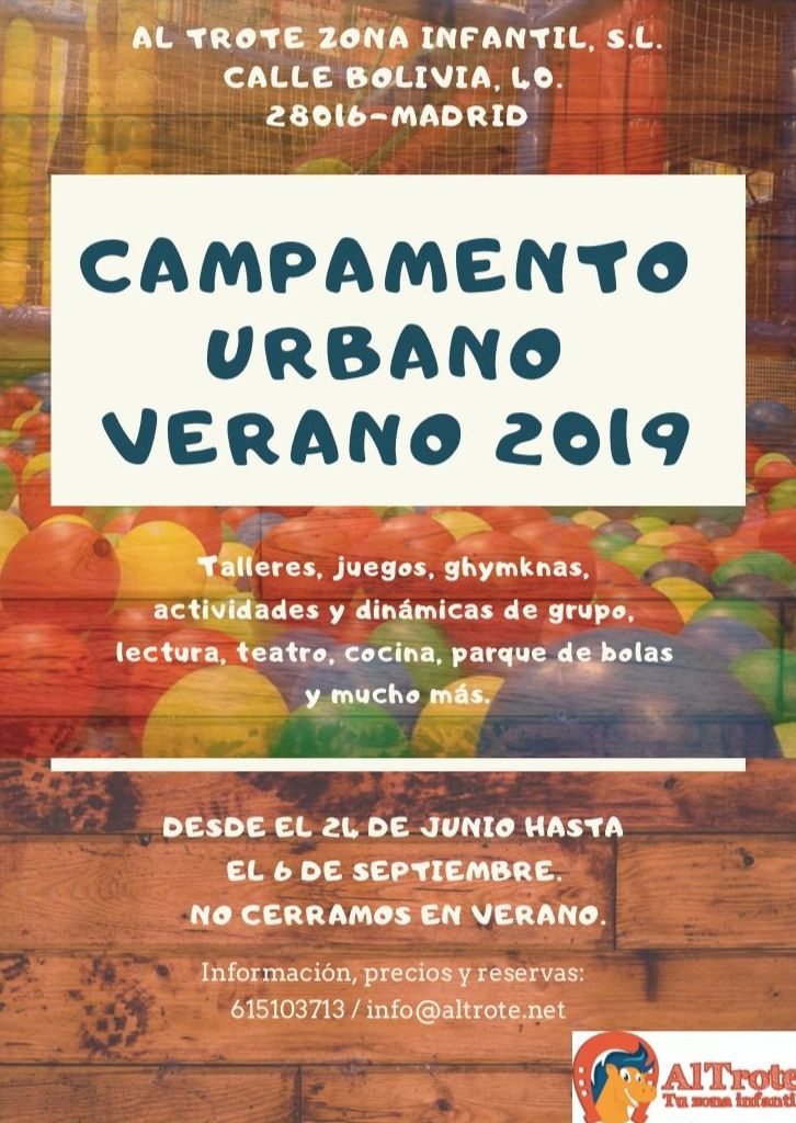 CAMPAMENTO DE VERANO 2019: NUESTROS SERVICIOS de AL TROTE ZONA INFANTIL CAMPAMENTO DE VERANO 2019: NUESTROS SERVICIOS de AL TROTE ZONA INFANTIL