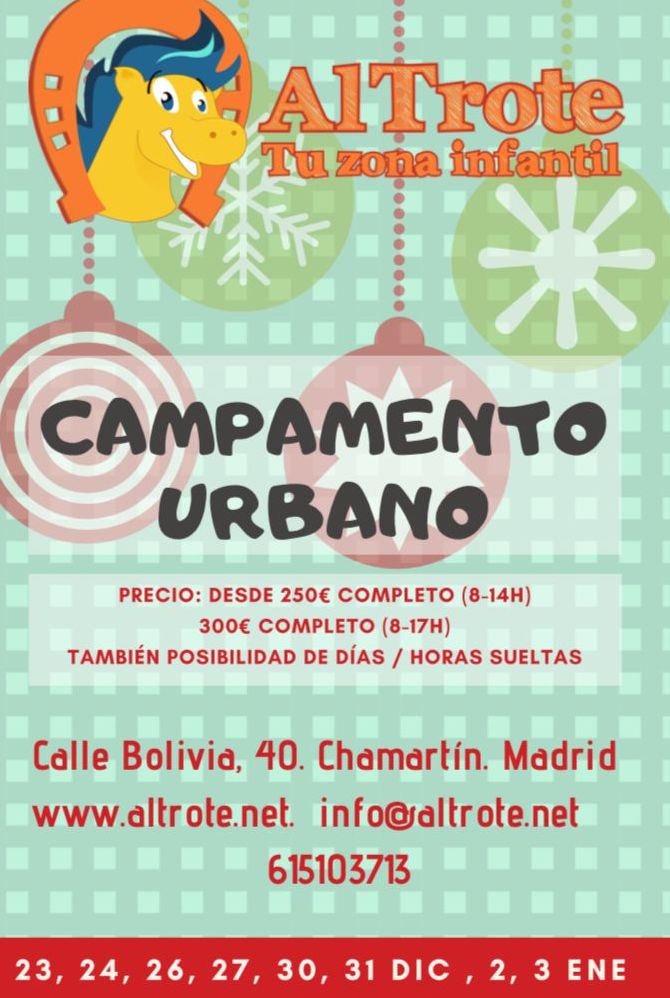 CAMPAMENTO URBANO DE NAVIDAD 2019/2020: NUESTROS SERVICIOS de AL TROTE ZONA INFANTIL CAMPAMENTO URBANO DE NAVIDAD 2019/2020: NUESTROS SERVICIOS de AL TROTE ZONA INFANTIL