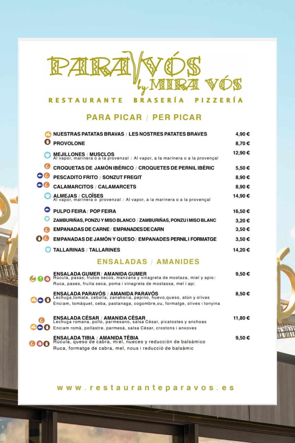 Carta ParaVós 2021: Nuestros platos de Restaurante Para Vós Carta ParaVós 2021: Nuestros platos de Restaurante Para Vós