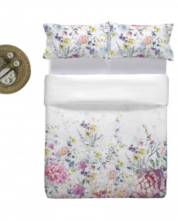 Funda Nórdica de algodón 100% peinado percal con estampado floral Funda Nórdica de algodón 100% peinado percal con estampado floral