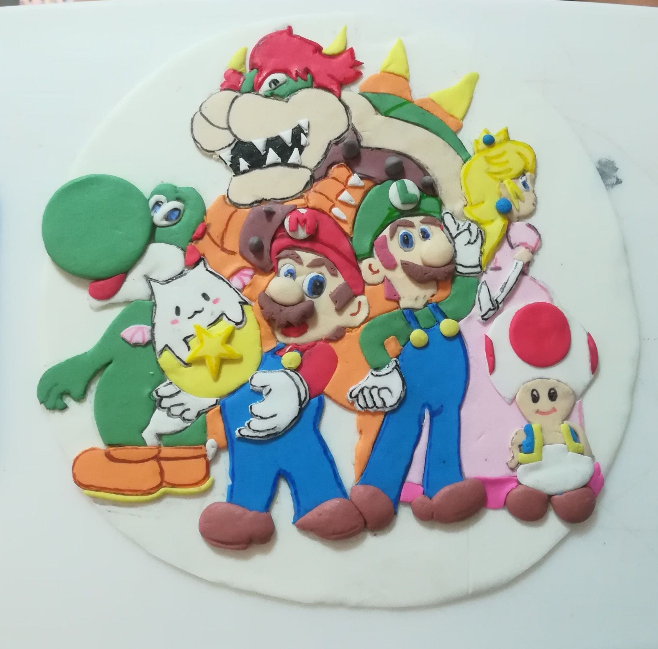 Super MArio Bross 2D en fondant Super MArio Bross 2D en fondant