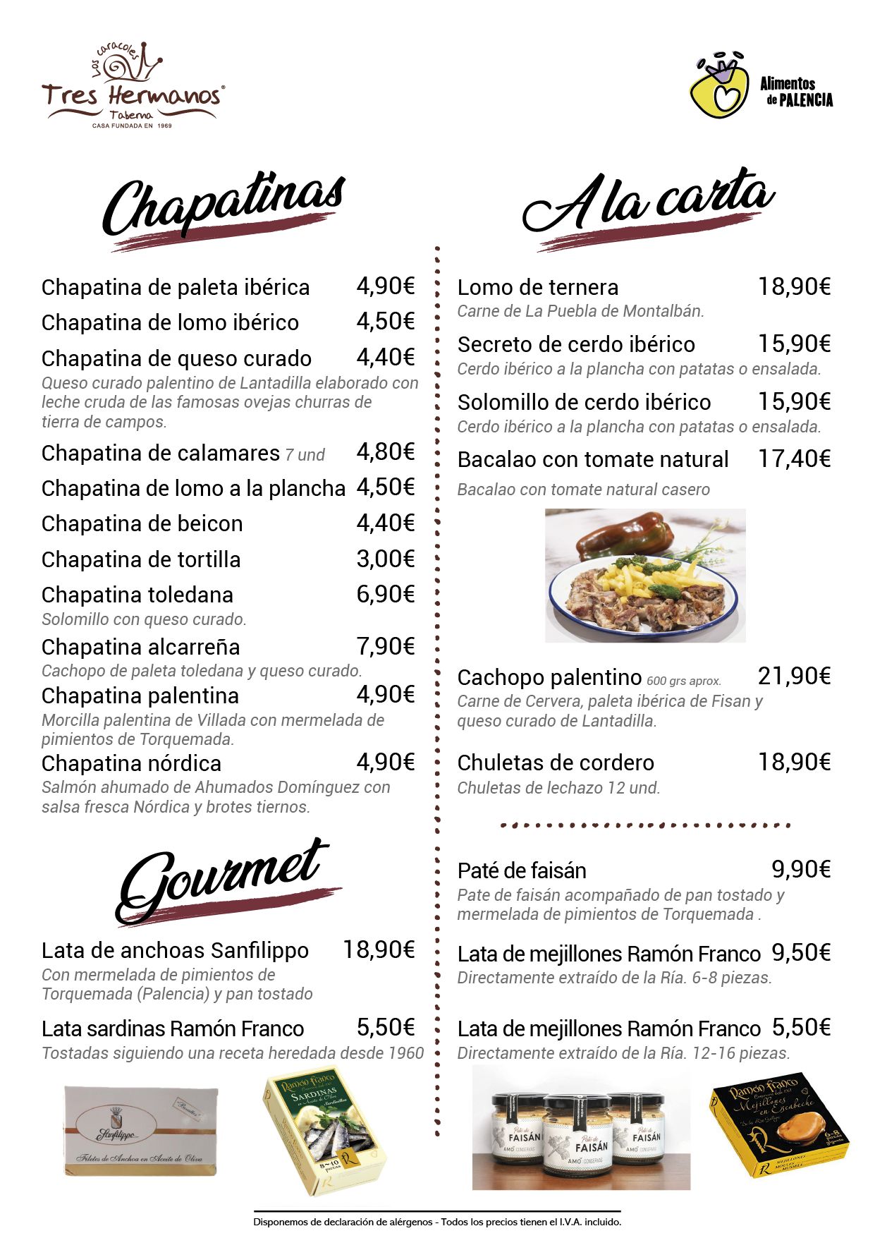 Descargar Carta completa Taberna Tres Hermanos: Carta de Taberna Tres Hermanos Descargar Carta completa Taberna Tres Hermanos: Carta de Taberna Tres Hermanos