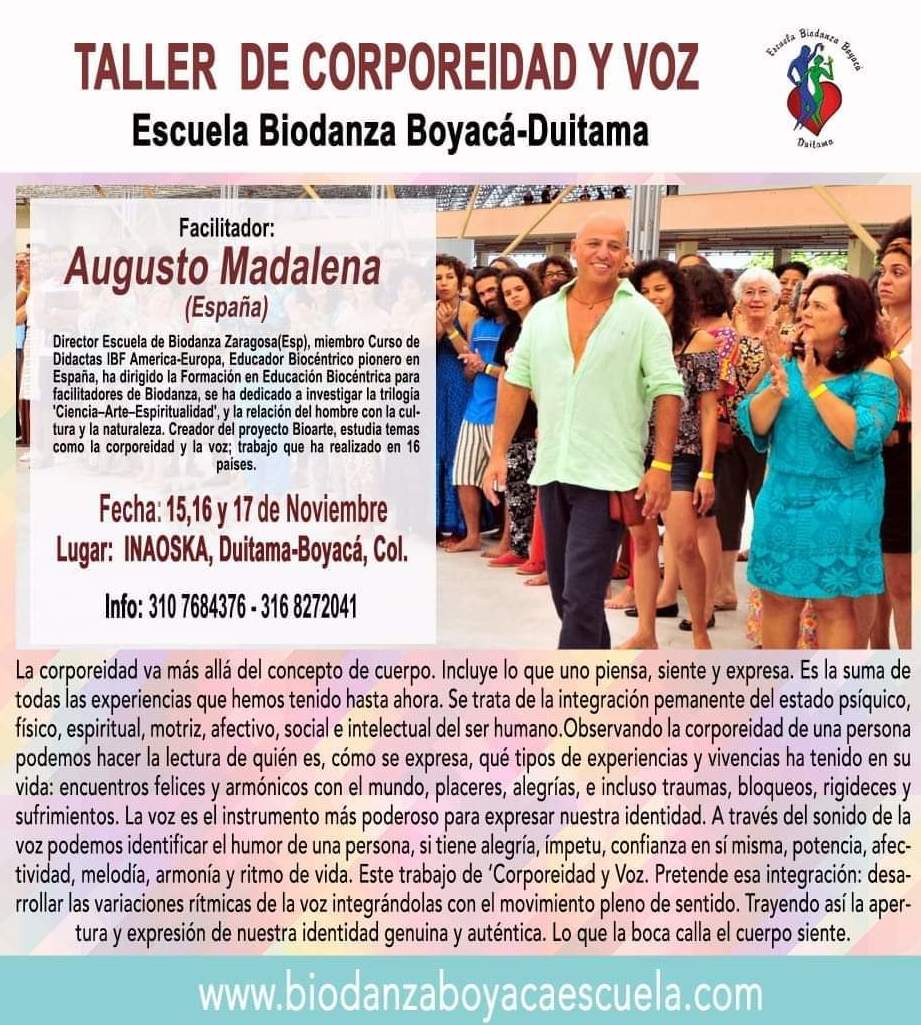 Taller 'Corporeidad y Voz': CURSOS de Augusto Madalena Taller 'Corporeidad y Voz': CURSOS de Augusto Madalena