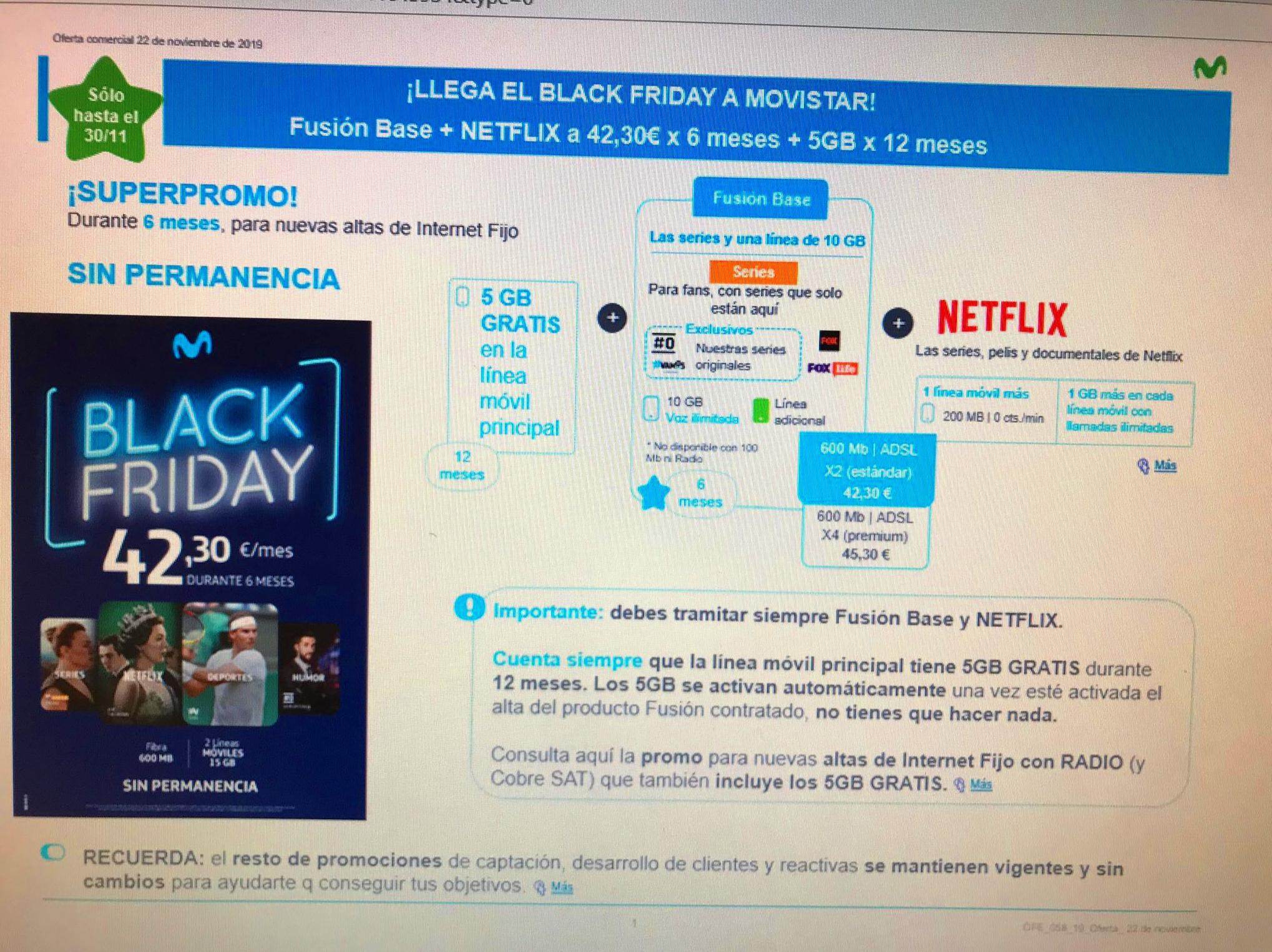 LLEGA EL BLACK FRIDAY A MOVISTAR: Servicios de Televideo Terrassa, S.L. LLEGA EL BLACK FRIDAY A MOVISTAR: Servicios de Televideo Terrassa, S.L.