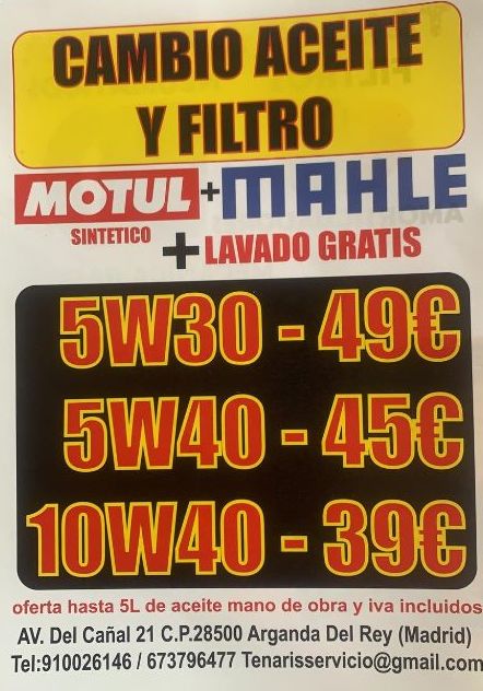 CAMBIO DE ACEITE Y FILTRO CAMBIO DE ACEITE Y FILTRO