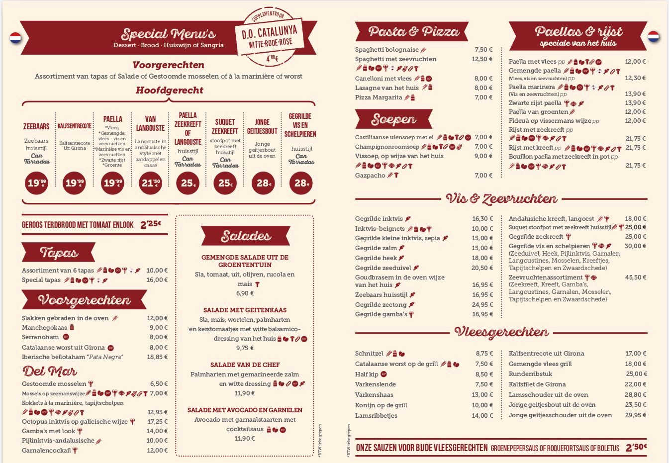 Carta menús especiales en Holandés: Carta y Menús de Cantarradas Carta menús especiales en Holandés: Carta y Menús de Cantarradas